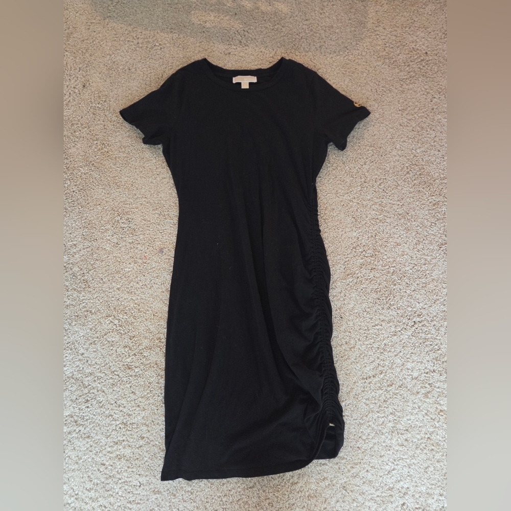 Michael Kors Elegant Black Midi Dress